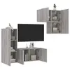 Image de vidaXL Unités murales TV 4 pcs sonoma gris bois d'ingénierie