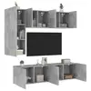 Image de vidaXL Unités murales TV 5 pcs gris béton bois d'ingénierie