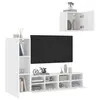 Image de vidaXL Unités murales TV 4 pcs blanc bois d'ingénierie