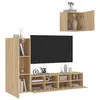 Image de vidaXL Unités murales TV 4 pcs chêne sonoma bois d'ingénierie