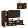 Image de vidaXL Unités murales TV 4 pcs chêne fumé bois d'ingénierie