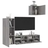 Image de vidaXL Unités murales TV 4 pcs sonoma gris bois d'ingénierie