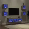 Image de vidaXL Unités murales TV avec LED 7 pcs gris sonoma bois d'ingénierie