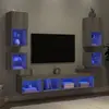 Image de vidaXL Unités murales TV avec LED 8 pcs gris sonoma bois d'ingénierie