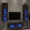 Image de vidaXL Unités murales TV avec LED 6 pcs chêne fumé bois d'ingénierie