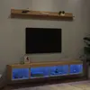 Image de vidaXL Unités murales TV avec LED 5 pcs chêne sonoma bois d'ingénierie
