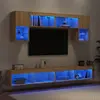 Image de vidaXL Unités murales TV avec LED 6 pcs chêne sonoma bois d'ingénierie