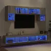 Image de vidaXL Unités murales TV avec LED 6 pcs gris sonoma bois d'ingénierie