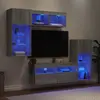 Image de vidaXL Unités murales TV avec LED 5 pcs gris sonoma bois d'ingénierie