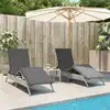 Image de vidaXL Chaises longues lot de 2 avec table gris clair résine tressée