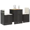 Image de vidaXL Ensemble de bistro 3 pcs avec coussins noir résine tressée