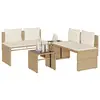 Image de vidaXL Salon de jardin avec coussins 4 pcs beige résine tressée