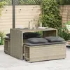 Image de vidaXL Ensemble à manger de jardin 3pcs coussins gris clair poly rotin