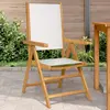 Image de vidaXL Chaises de jardin lot de 2 blanc crème bois acacia massif tissu