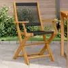 Image de vidaXL Chaises de jardin lot de 2 noir bois d'acacia et polypropylène