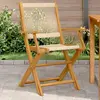 Image de vidaXL Chaises de jardin lot de 2 beige bois d'acacia et polypropylène