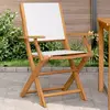 Image de vidaXL Chaises de jardin lot de 2 blanc crème bois acacia massif tissu