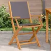 Image de vidaXL Chaises de jardin lot de 2 anthracite bois acacia massif tissu