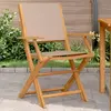Image de vidaXL Chaises de jardin lot de 2 taupe bois d'acacia massif et tissu