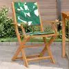 Image de vidaXL Chaises de jardin lot de 2 motif de feuilles acacia et tissu