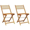 Image de vidaXL Chaises de bistrot lot de 2 beige bois d'acacia et corde