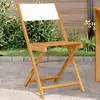 Image de vidaXL Chaises pliantes (lot de 2) en bois massif d'acacia blanc crème et tissu