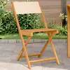 Image de vidaXL Chaises de bistrot lot de 2 beige bois d'acacia massif et tissu