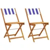 Image de vidaXL Chaises pliantes (lot de 2) en bois massif d'acacia bleu et blanc