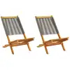 Image de vidaXL Chaises de jardin lot de 2 gris bois d'acacia et polypropylène