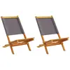 Image de vidaXL Chaises de jardin lot de 2 anthracite bois acacia massif tissu