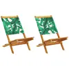 Image de vidaXL Chaises de jardin lot de 2 motif de feuilles acacia et tissu