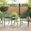 Image de vidaXL Chaises de jardin lot de 2 vert aluminium coulé