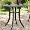 Image de vidaXL Table de jardin noir 53x53x53 cm aluminium coulé