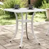 Image de vidaXL Table de jardin blanc 53x53x53 cm aluminium coulé