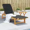 Image de vidaXL Chaises longues noir bois d'acacia solide et tissu