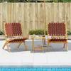 Image de vidaXL Chaises de jardin pliantes lot de 2 bois d'acacia solide tissu