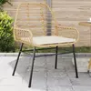 Image de vidaXL Chaises de jardin lot de 2 et coussins marron rotin