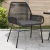 Image de vidaXL Chaises de jardin lot de 2 avec coussins noir résine tressée