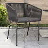 Image de vidaXL Chaises de jardin lot de 2 avec coussins noir résine tressée