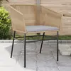 Image de vidaXL Chaises de jardin lot de 2 et coussins marron rotin