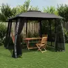 Image de vidaXL Tonnelle avec double toit et parois en filet anthracite acier