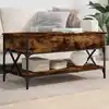 Image de vidaXL Table basse chêne fumé 100x50x50 cm bois d'ingénierie et métal