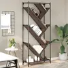 Image de vidaXL Bibliothèque chêne marron 79x30x180 cm bois ingénierie et métal