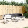 Image de vidaXL Salon de jardin 5 pcs avec coussins blanc bois massif de pin