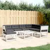 Image de vidaXL Salon de jardin 7 pcs avec coussins blanc bois de pin massif