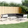 Image de vidaXL Salon de jardin avec coussins 8 pcs blanc bois de pin massif