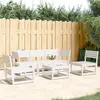 Image de vidaXL Salon de jardin 5 pcs blanc bois massif de pin