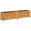 Image de vidaXL Jardinière avec Doublure, Lit Surélevé, Bac à Fleurs, Pot de Plantes, Boîte à Fleurs Jardin Patio Terrasse, 199x38,5x50 cm Bois Massif d'Acacia