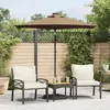 Image de vidaXL Parasol de jardin avec LED mât en acier taupe 225x225x212 cm