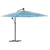 Image de vidaXL Parasol de jardin avec mât en acier bleu 246x246x230 cm